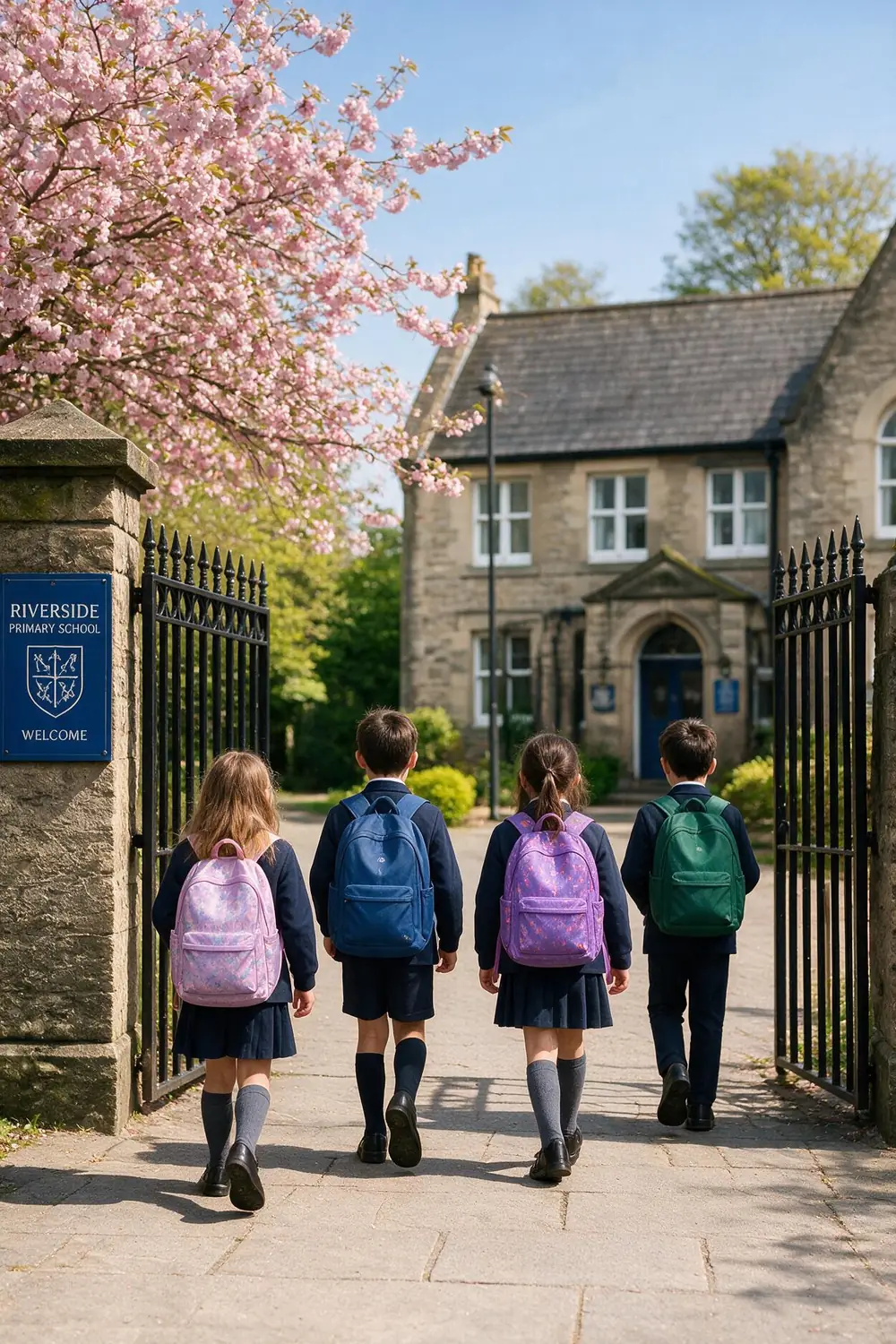 Children arriving at a Kent primary school