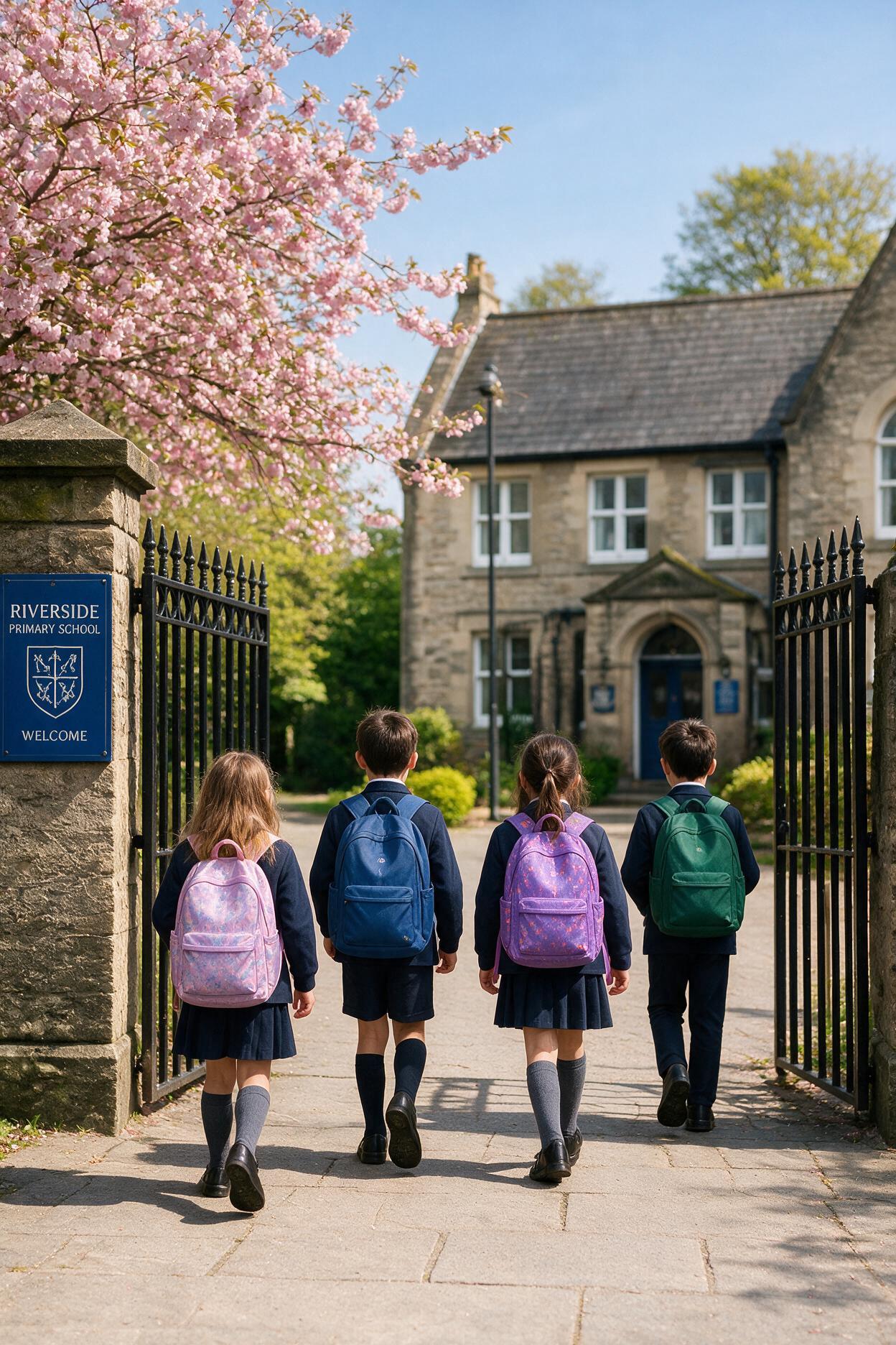Children arriving at a Kent primary school
